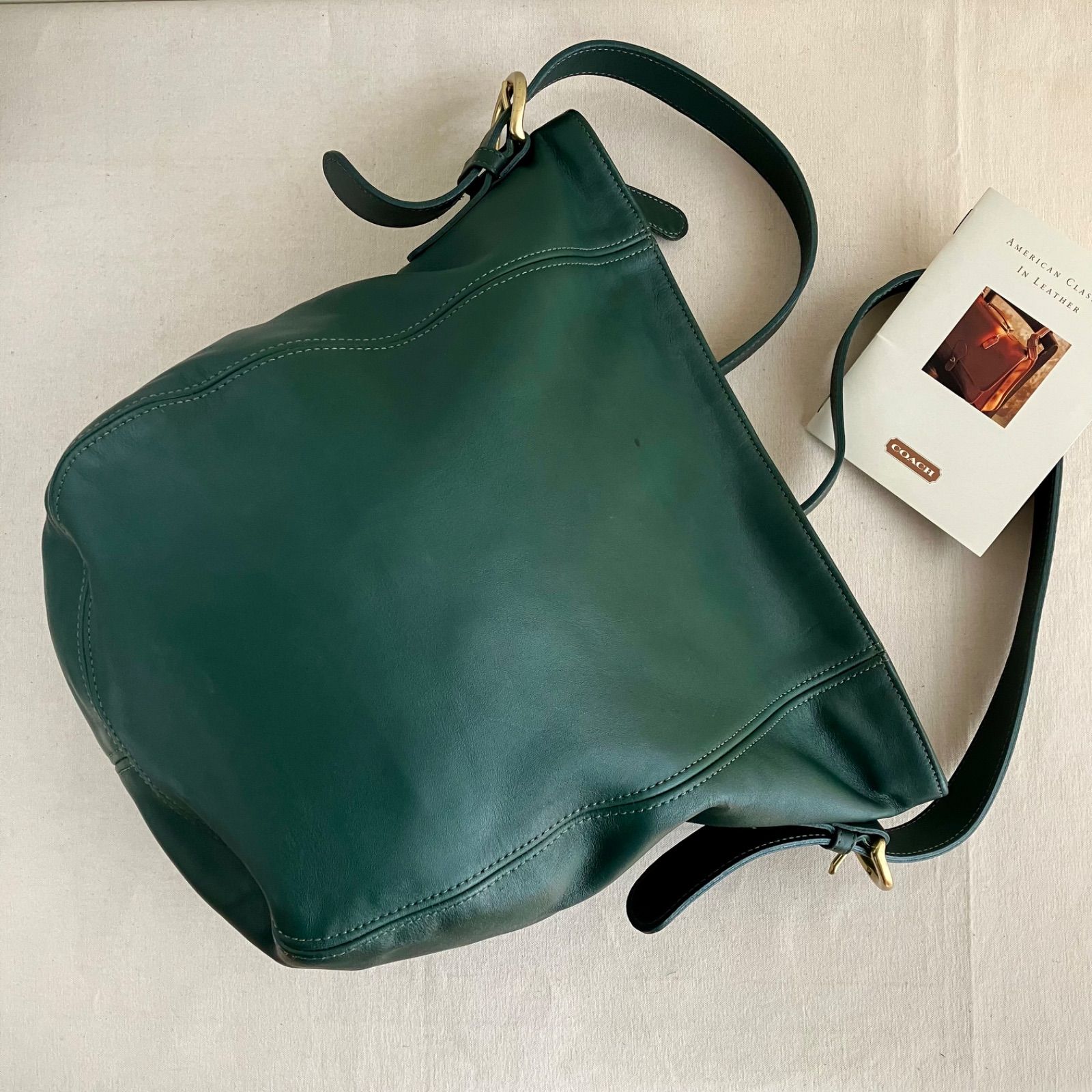 Vintage Coach Bottle Green Monterey Hobo Shoulder Bag - メルカリ