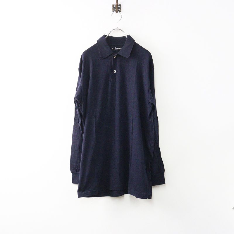 Y's for men ネイビー 長袖ポロシャツ メンズ Y's for men ワイズフォーメン ヨウジヤマモト コットン 長袖