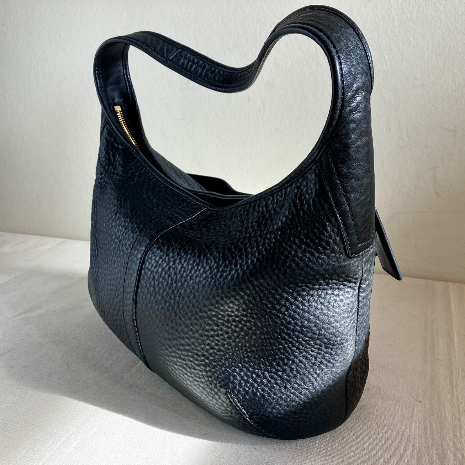 Coach Ergo Shoulder Hobo Bag Black Pebbled Leather Handbag y2k
