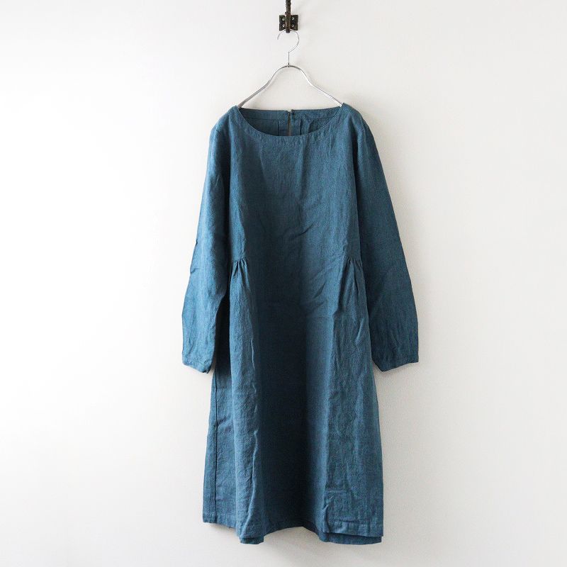 ビスク バイ ネストローブ nest Robe リネン ノーカラー ワンピース