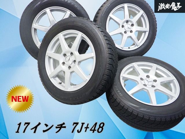 【歪み無し！】TECMAG テクマグ ホイール 17インチ 7J+48 5穴 PCD112 タイヤ付 スタッドレス 215/60R17 4本セット GLAクラス