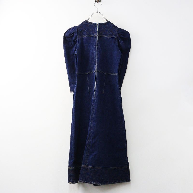 アイテム 定価7 7万 BORDERS at BALCONY ボーダーズアットバルコニー デニムワンピース 36 インディゴブルー ┃