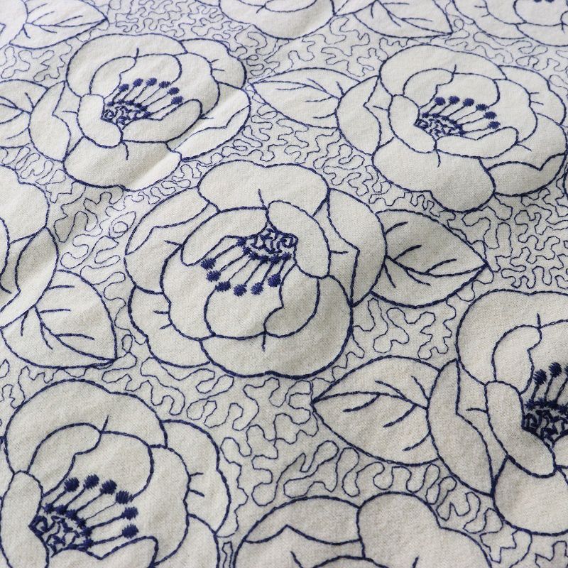  2025 FW マーブルシュッド marble SUD EMB sasanqua 刺繍 袖リブ OP ワンピース ベージュ ネイビー┃花柄 その他 その他