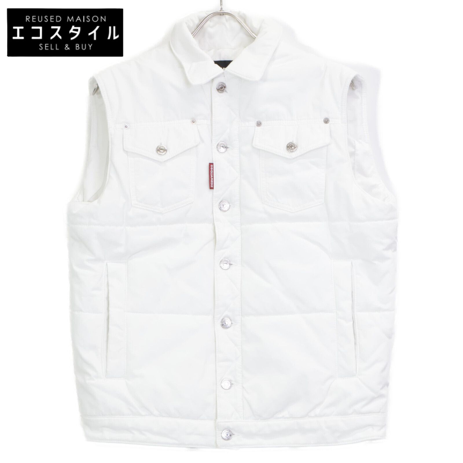 DSQUARED2 ディースクエアード S74FB0253 本物 ﾊﾞｯｸﾛｺﾞ ﾅｲﾛﾝ ﾀﾞｳﾝﾍﾞｽﾄ 48