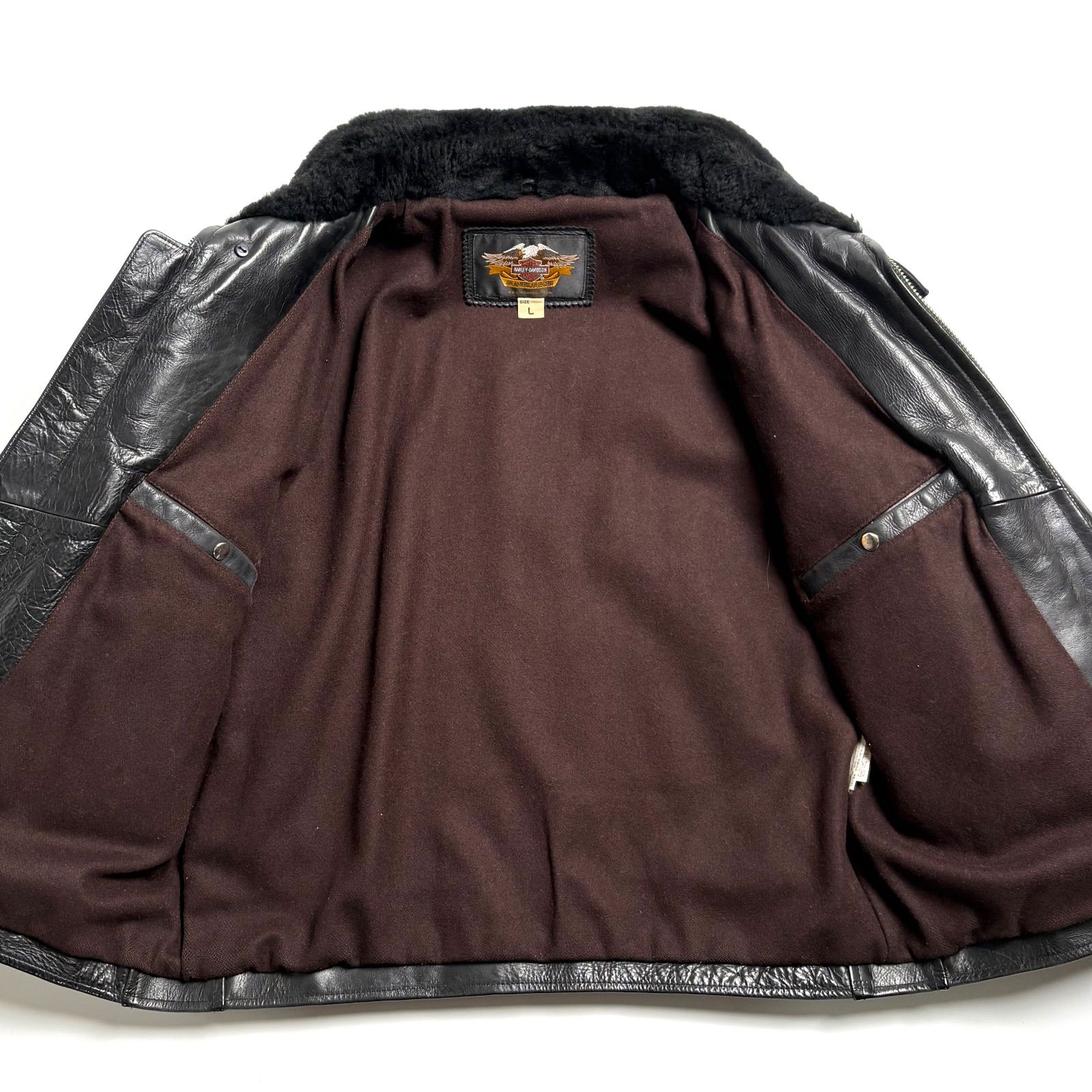 希少】HARLEY DAVIDSON レザージャケット 黒 L グリズリージャケット 