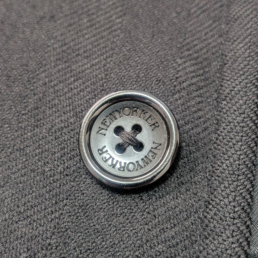 カシミヤ混/希少XL】NEWYORKER ニューヨーカー ステンカラーコート ヘリンボーン 中綿入り キルティング LL ブラック 黒, image size:1080x1080