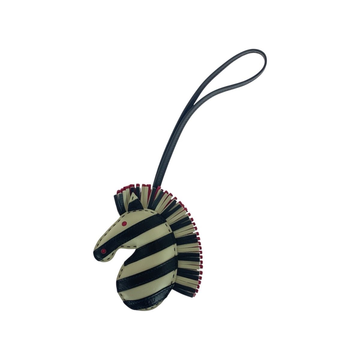 未使用品◇エルメス ジージーサバンナ バッグチャーム キーホルダー レディース 美品 HERMES エルメス ジージー サバンナ ゼブラ ブラック ホワイト