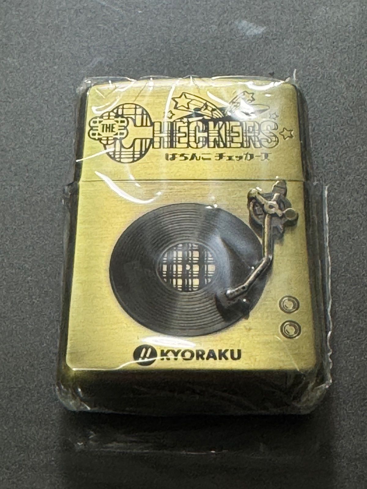 zippo チェッカーズ 立体メタル ゴールド 両面デザイン 2005年製 CHECKERS GOLD
