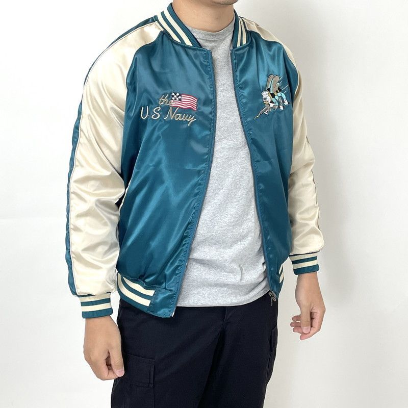 U.S. Navy スカジャン リバーシブル 楽天市場】【XL、2XLサイズ入荷】リバーシブル スカジャン サテン U.S.