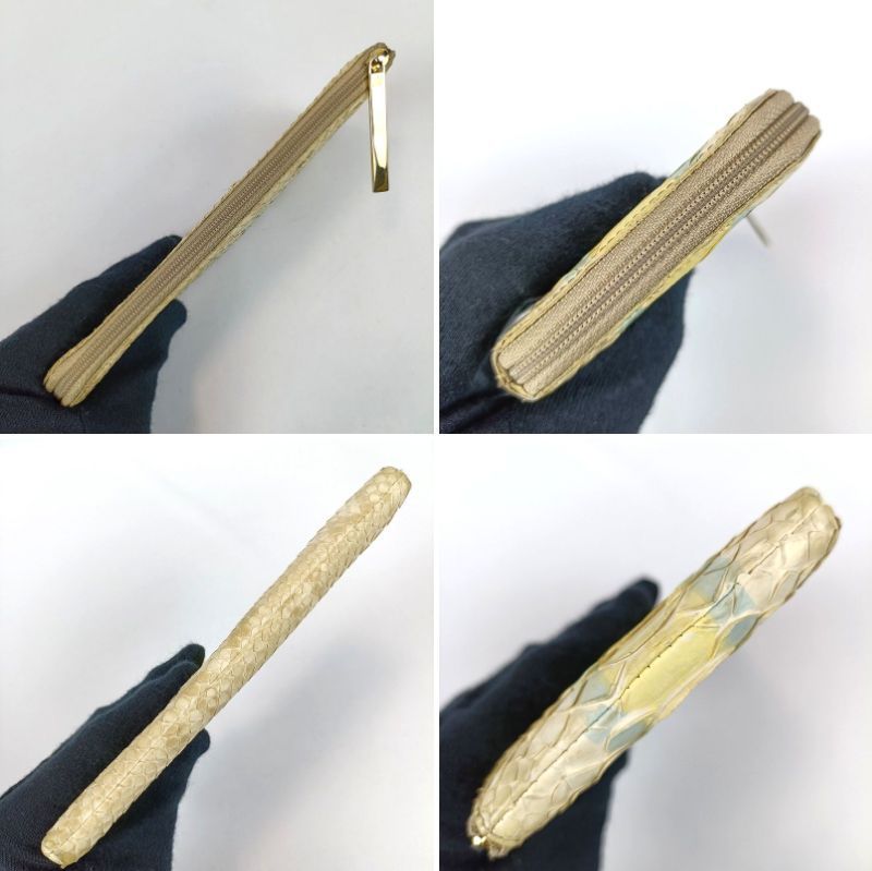 良品 ATAO アタオ 長財布 limo リモ パイソン ストライプ ベージュ系