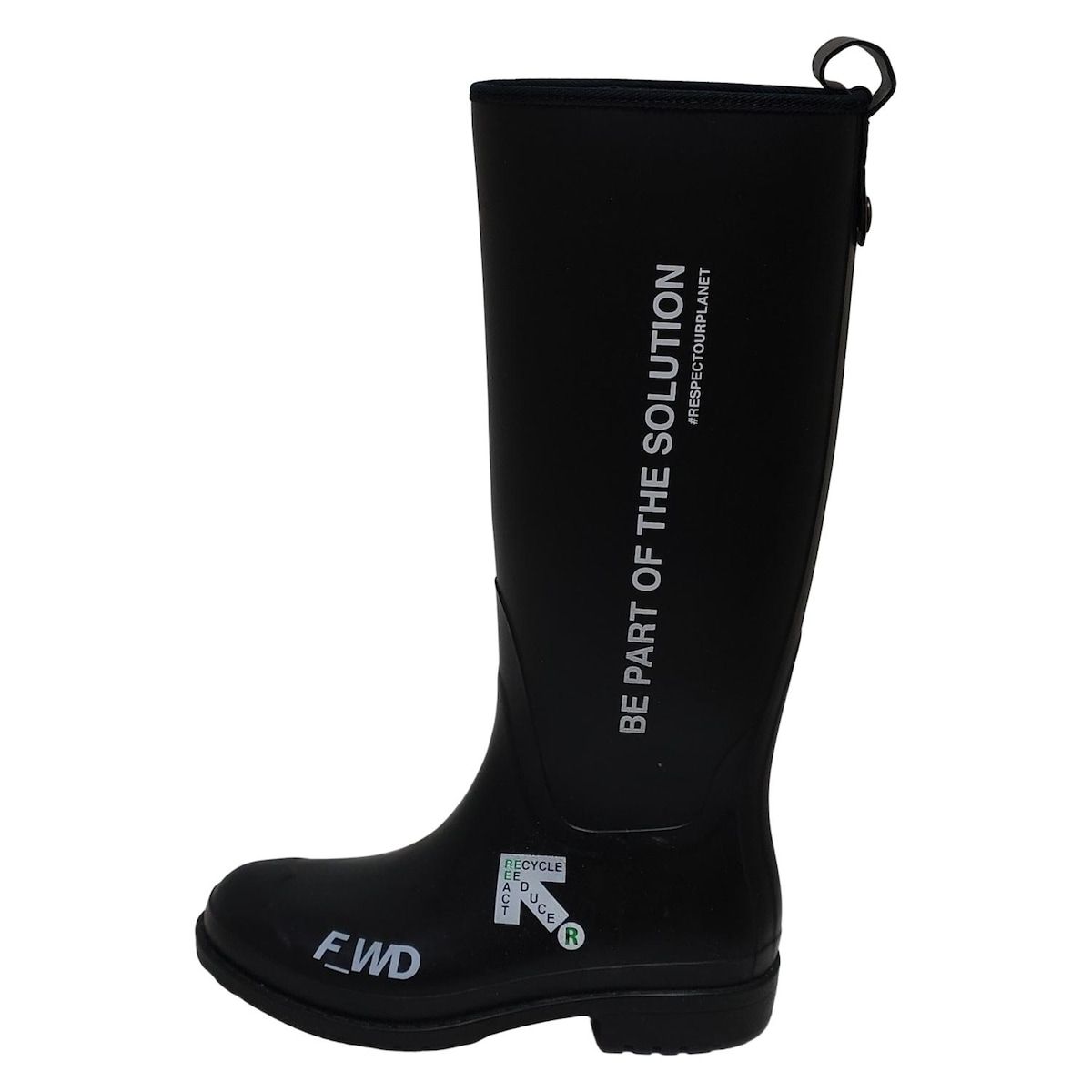 F_WD フォワード レインブーツ 37 レディース 黒 インソール取外し可