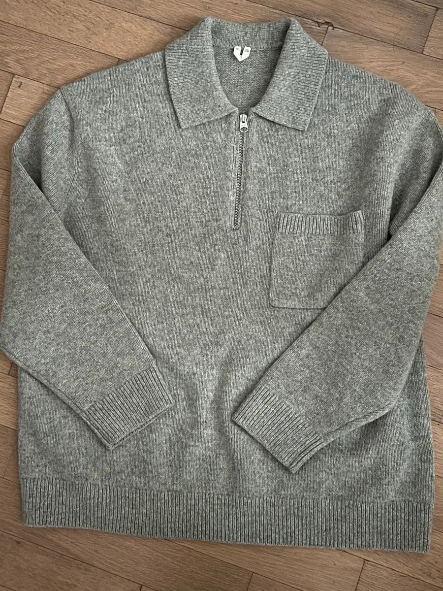 アーケット ハーフ ジップアップ ニット グレー XL