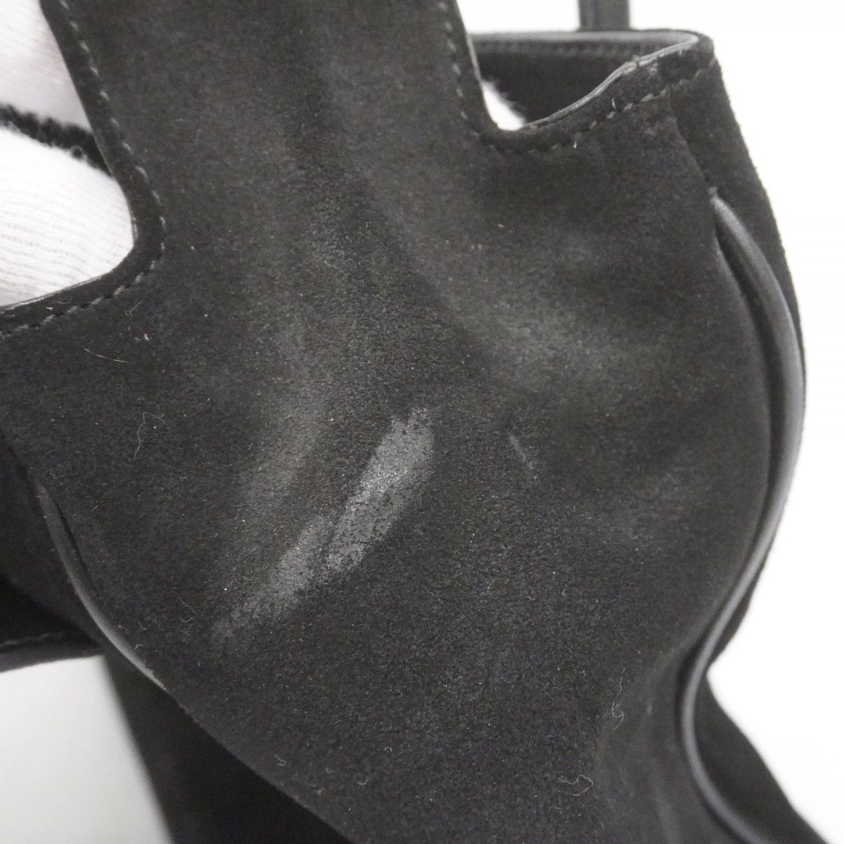 5pa0464】グッチ トートバッグ 000 0844 スウェード ブラック シルバー