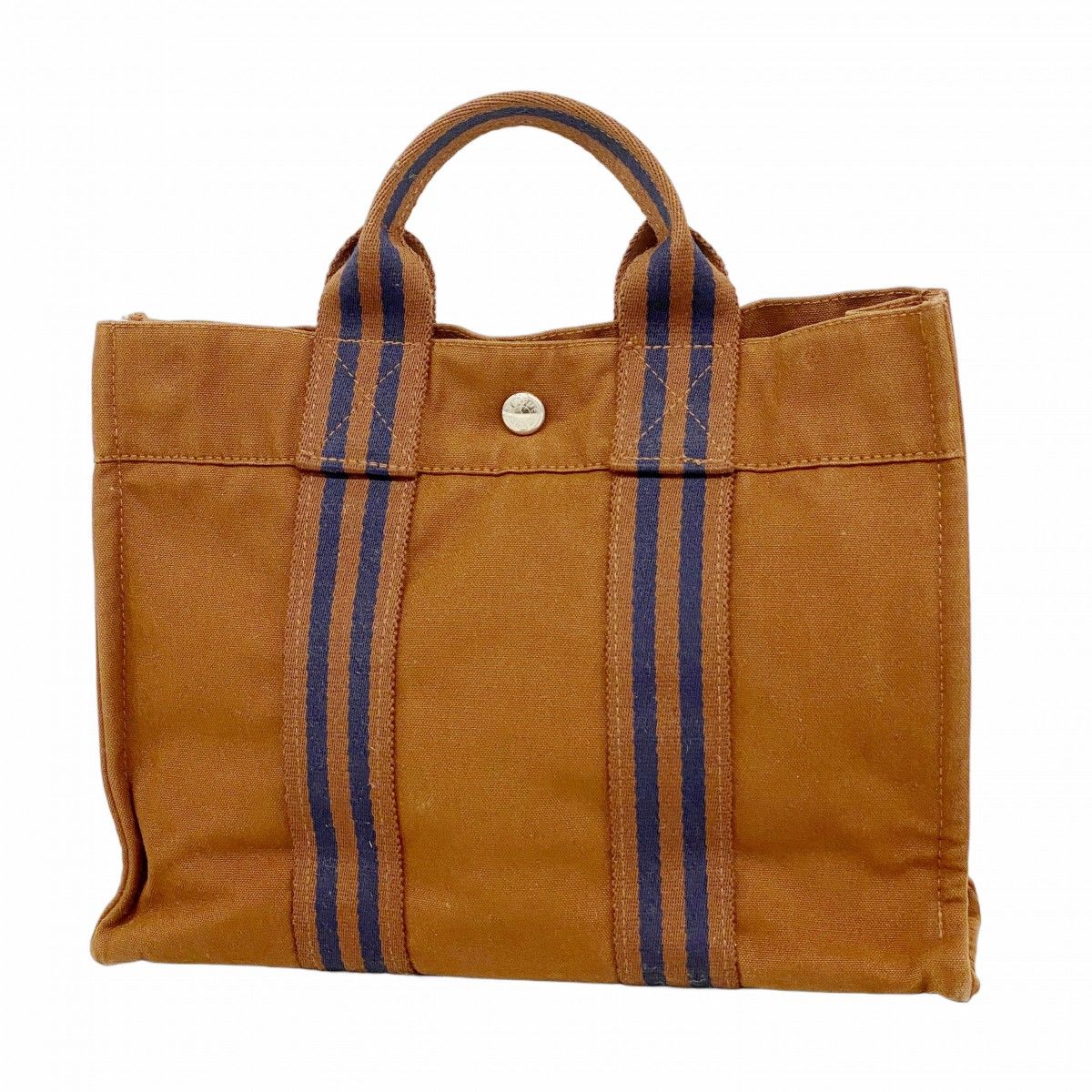 【5pa0570】エルメス ハンドバッグ フールトゥPM キャンバス ブラウン シルバー金具【】レディース