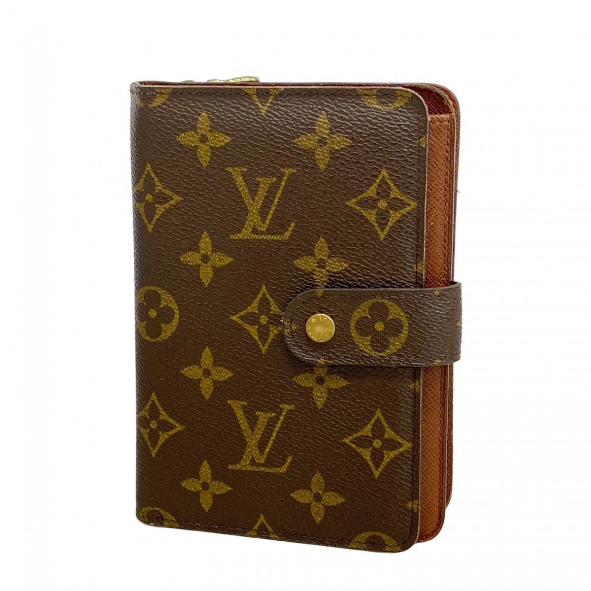 5 pa 0657 ルイヴィトン 財布 モノグラム ポルトパピエジップ M 61207 ブラウン レディース