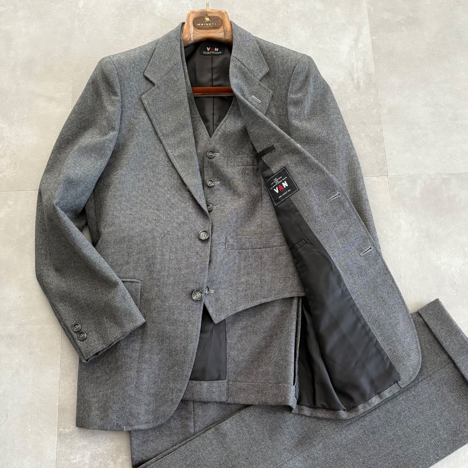 VAN JACKET 3ピース スーツ セットアップ 段返り グレー サイズ 170-87-75