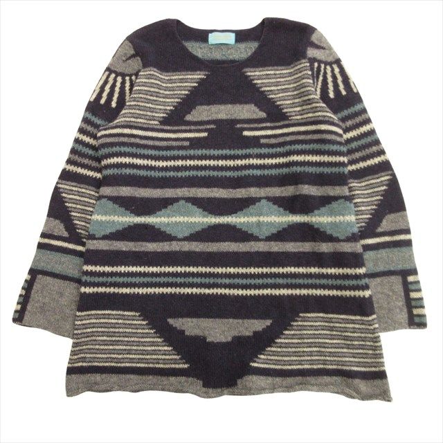 【中古】97aw アンダーカバー UNDERCOVER LEAF ニット セーター クルーネック 総柄 ウール 90's 初期 青タグ 97aw アンダーカバー UNDERCOVER LEAF ニット セーター クルーネック