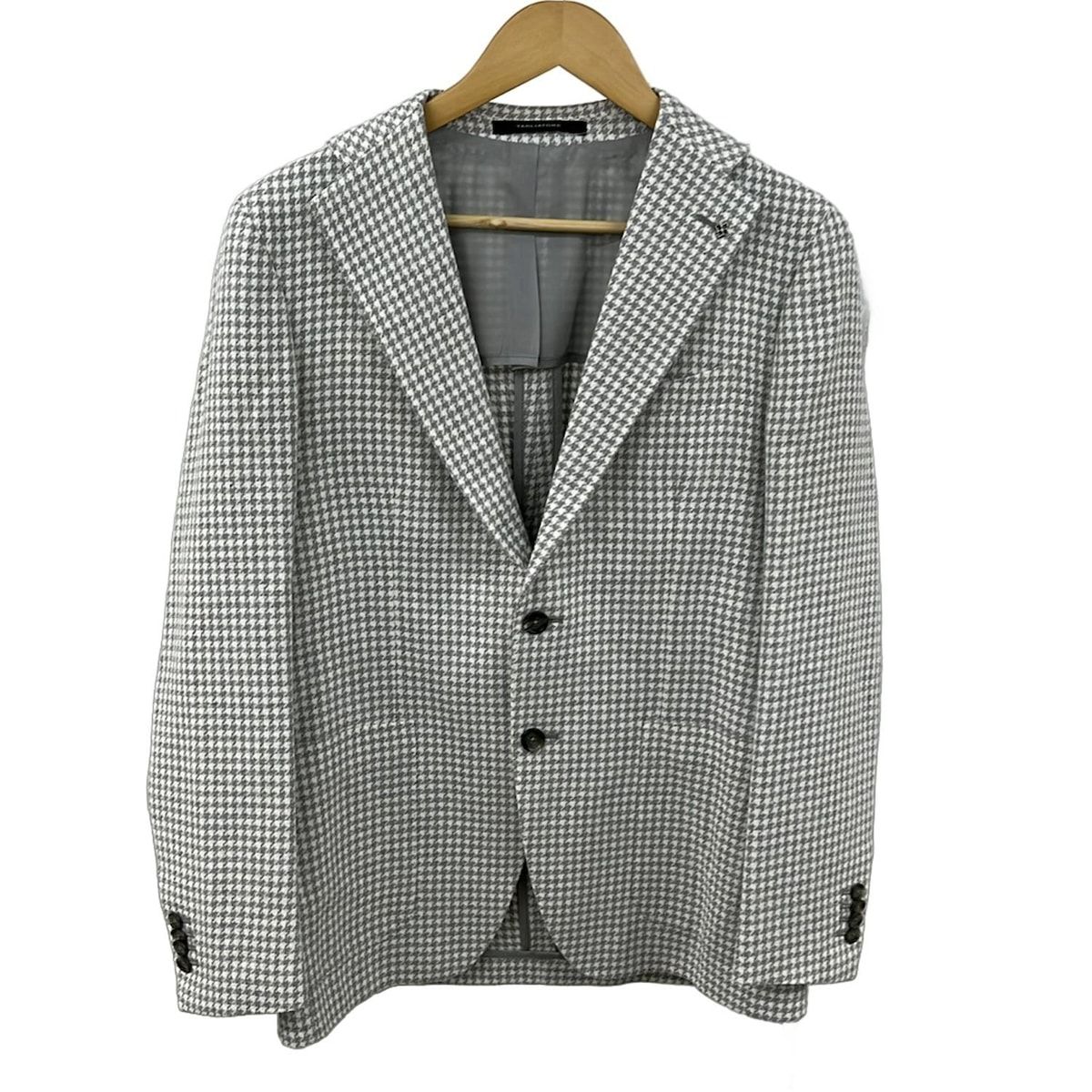 タリアトーレ ジャケット サイズ46 XL メンズ - アイボリー×グレー 長袖 千鳥格子柄 春 秋