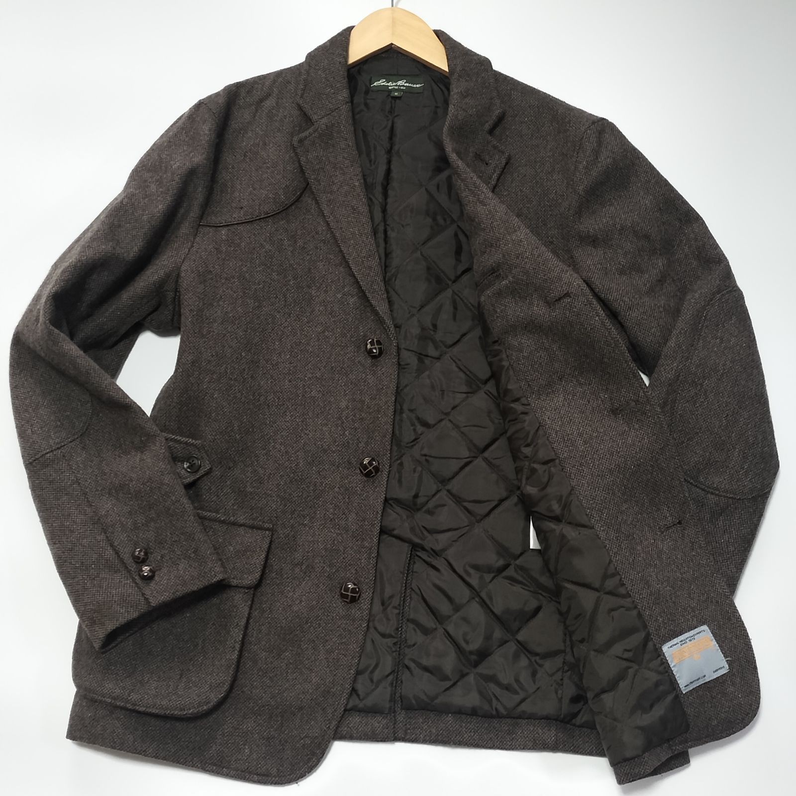 冬物最終価格　Eddie Bauer テーラードツイードジャケットハンティング 美品】Eddie Bauer × Thermore ハンティングジャケット ツイード