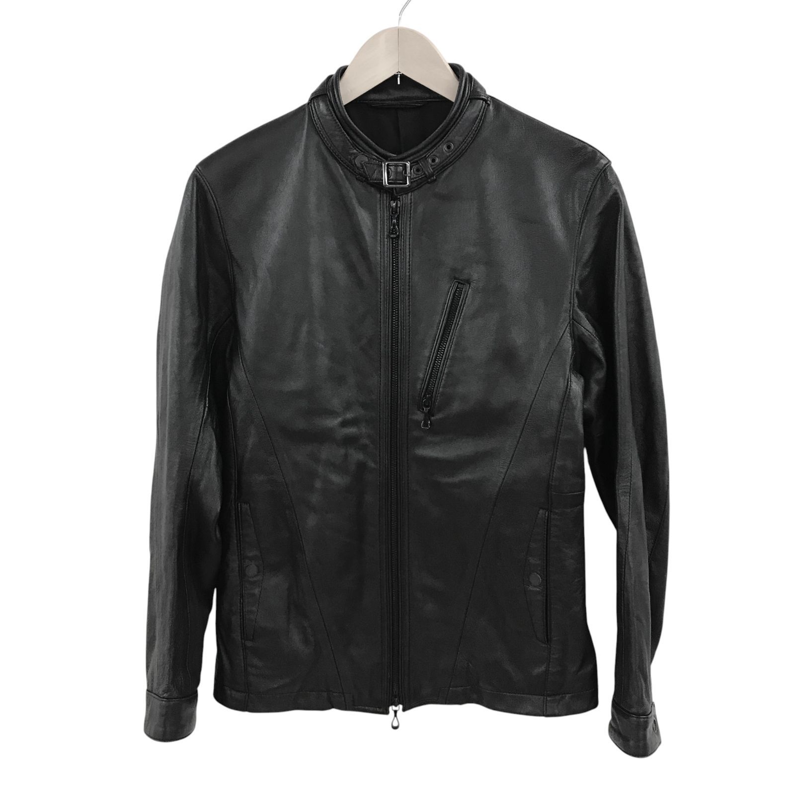 ZM1668【美品】NICOLE CLUB FOR MEN ラムレザージャケット ブラック