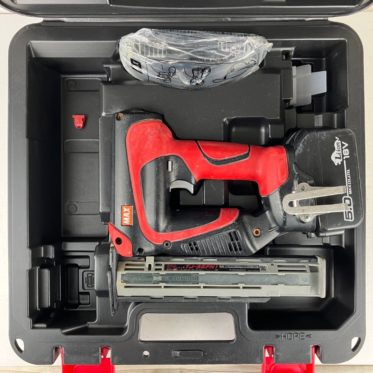 ЗЗMAX マックス 18 v 35 mm 充電式フィニッシュネイラ バッテリーx 1 ケース付 充電器なし TJ-35 FN