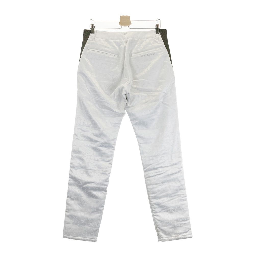 サイズ L MARK-LONA マークアンドロナ 中綿 ストレッチパンツ 総柄 ホワイト系 ゴルフウェア メンズ ストスト