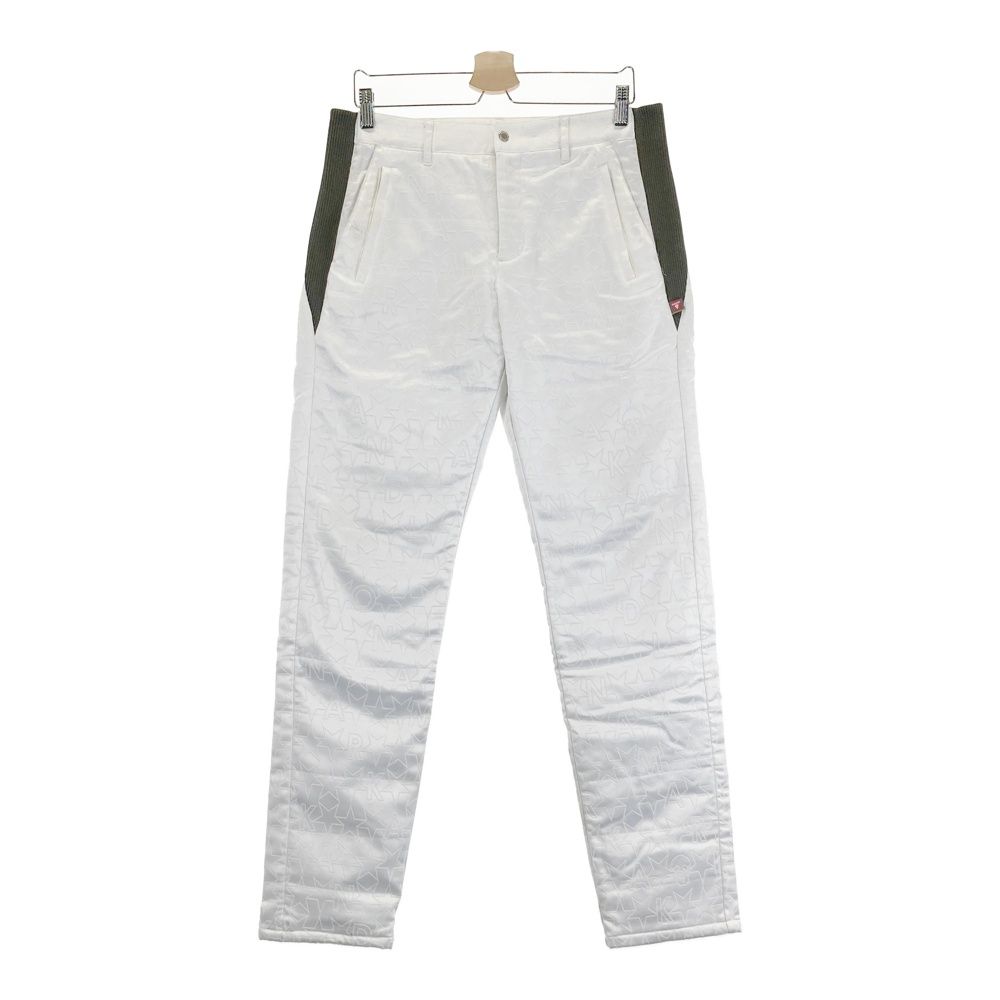 サイズ L MARK-LONA マークアンドロナ 中綿 ストレッチパンツ 総柄 ホワイト系 ゴルフウェア メンズ ストスト
