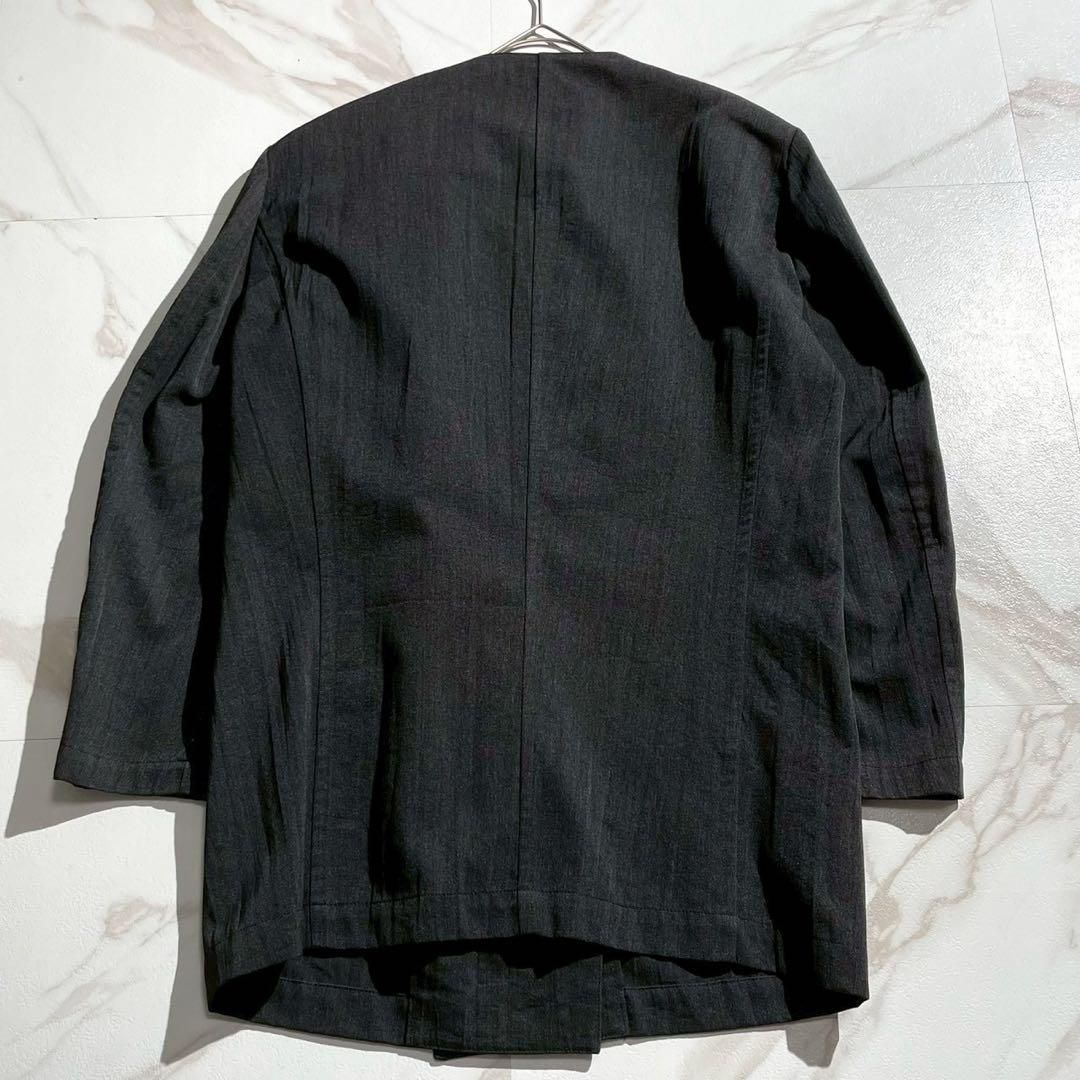 Y s ワイズ Yohji Yamamoto ヨウジヤマモト 初期タグ 1980 1980年代 ダブルブレスト ノー ジャケット テーラードジャケット ウール スチールグレー 灰色系 Lサイズ メンズ レディース ビンテージ ヴィンテージ
