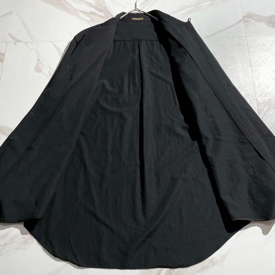 Y s for men ワイズフォーメン Yohji Yamamoto ヨウジヤマモト ウールギャバジン ロング丈 ロングシャツ 長袖シャツ ブラック 黒 オーバーサイズ ビッグシルエット メンズ ビンテージ ヴィンテージ