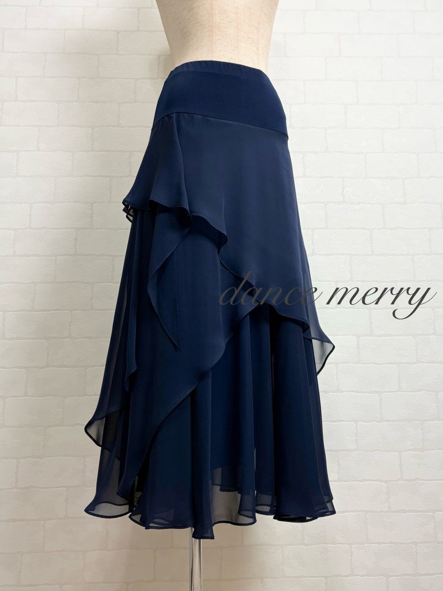 未使用品【社交ダンス】スタンダードスカート③（紺色） 未使用品【社交ダンス】スタンダードスカート③（紺色