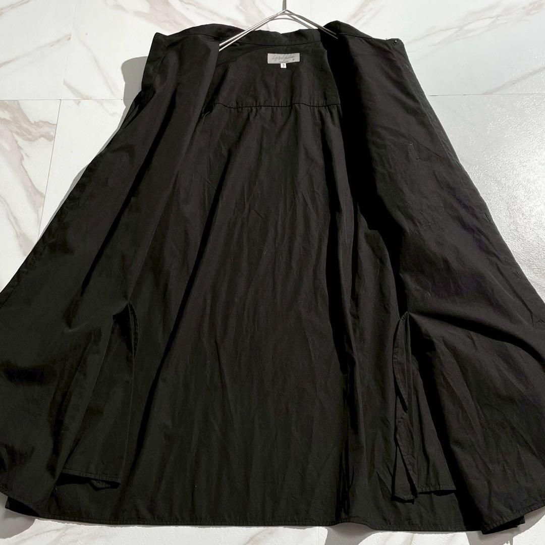 Yohji Yamamoto POUR HOMME ヨウジヤマモトプールオム 2025 SS プリーツ加工 ロング丈 ブラック 黒 ロングシャツ 長袖シャツ オーバーサイズ ビッグシルエット メンズ 近年モデル