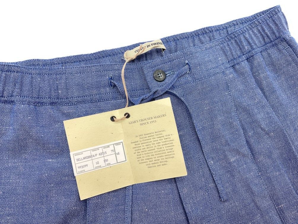 未使用 48 giab's ARCHIVIO ジャブスアルキビオ リネン混永久クリース