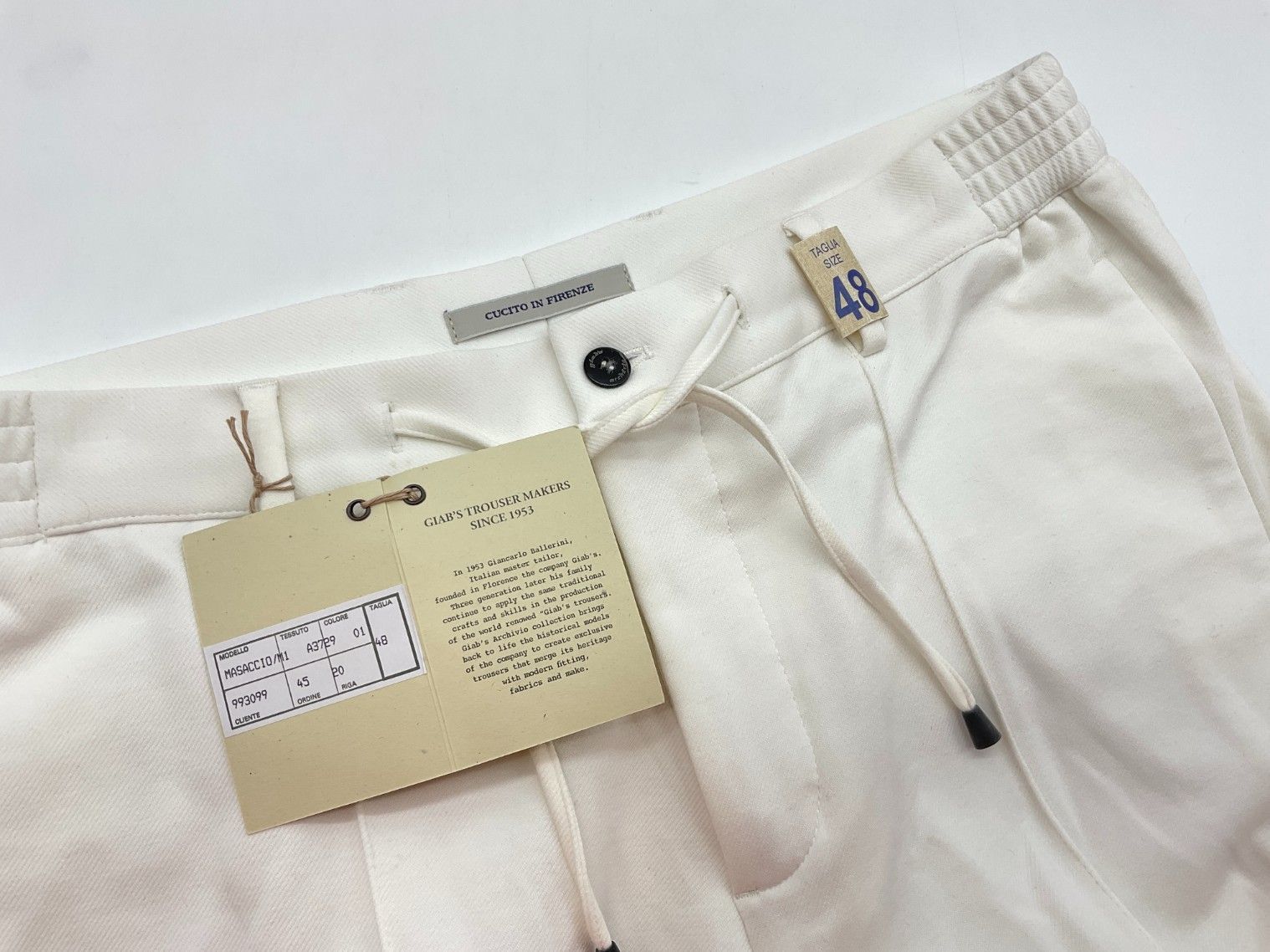 新品 giab's ARCHIVIO 永久クリースストレッチスラックス 48 未使用 48 giab's ARCHIVIO ジャブスアルキビオ マサッチョ 永久