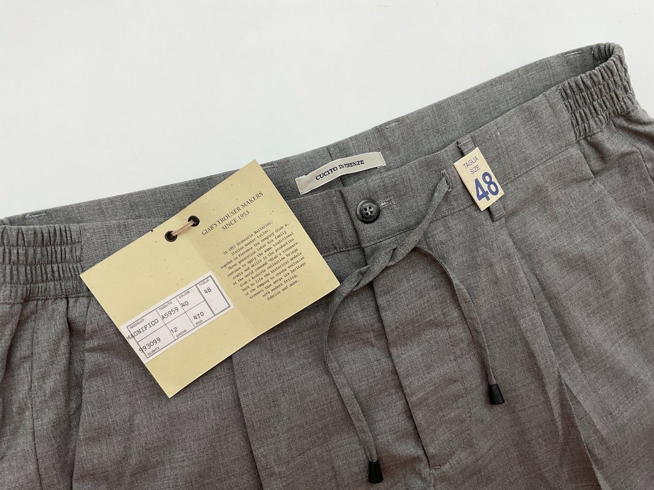 ARCHIVIO グレー 48 未使用 48 giab's ARCHIVIO ジャブスアルキビオ 1タックイージー