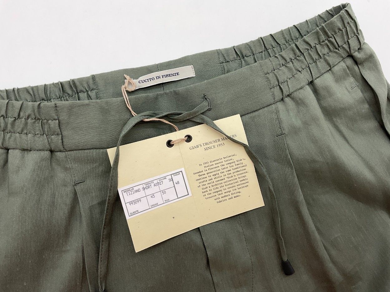 未使用 48 giab's ARCHIVIO ジャブスアルキビオ リネン混ミリタリー