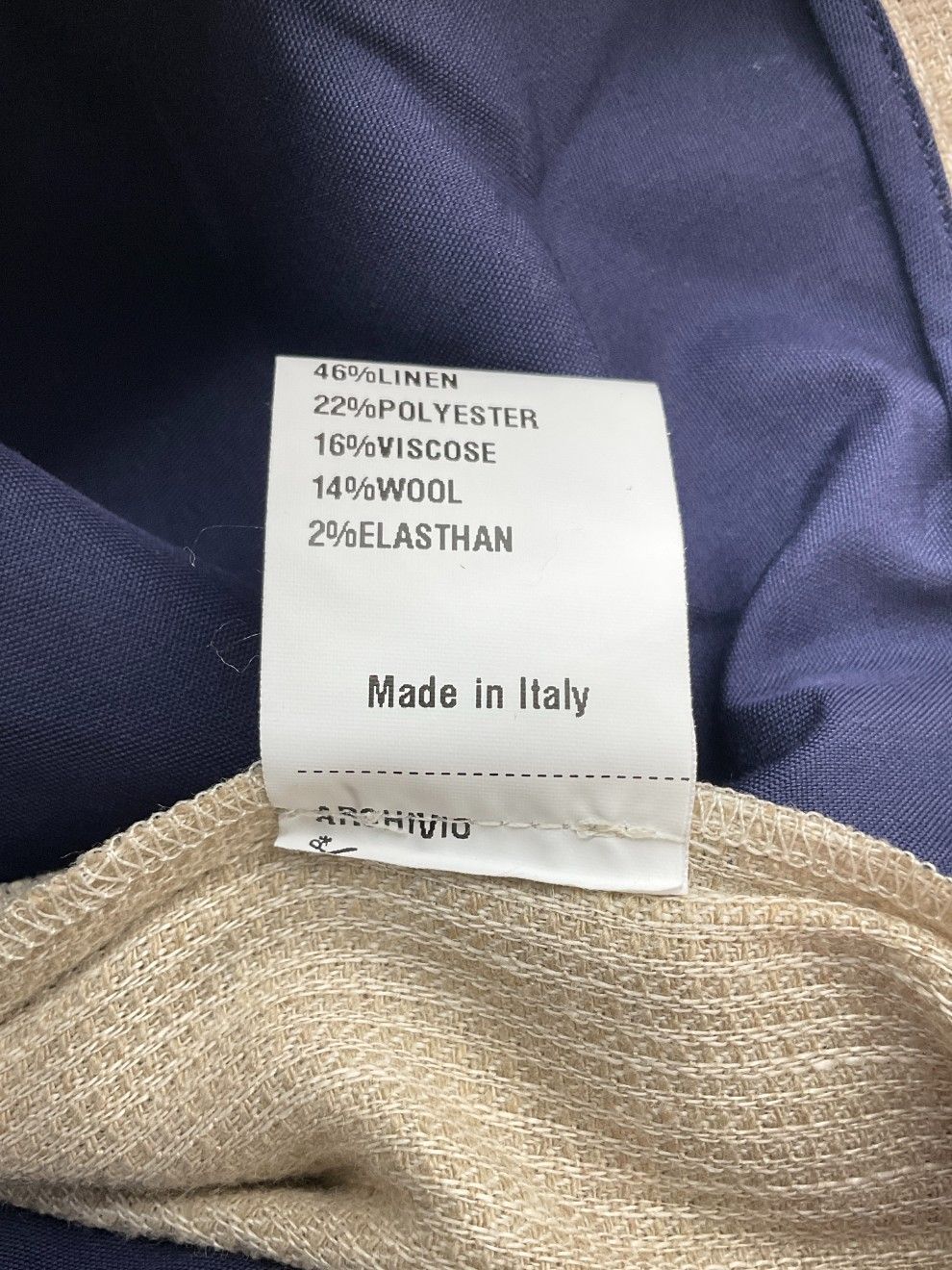 未使用 48 giab's ARCHIVIO ジャブスアルキビオ リネン混1タック