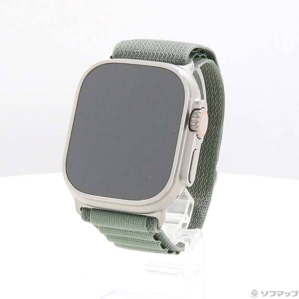 〔中古品〕 Apple Watch Ultra GPS + Cellular 49mm チタニウムケース グリーンアルパインループ【349】