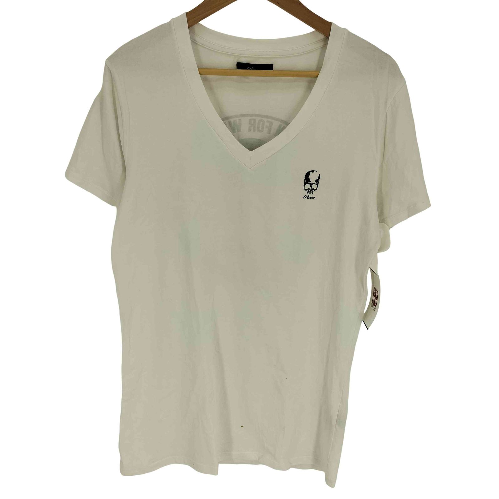 ロエン Roen スカル 両面プリント S/S Vネック Tシャツ Y2K メンズ import：L 
