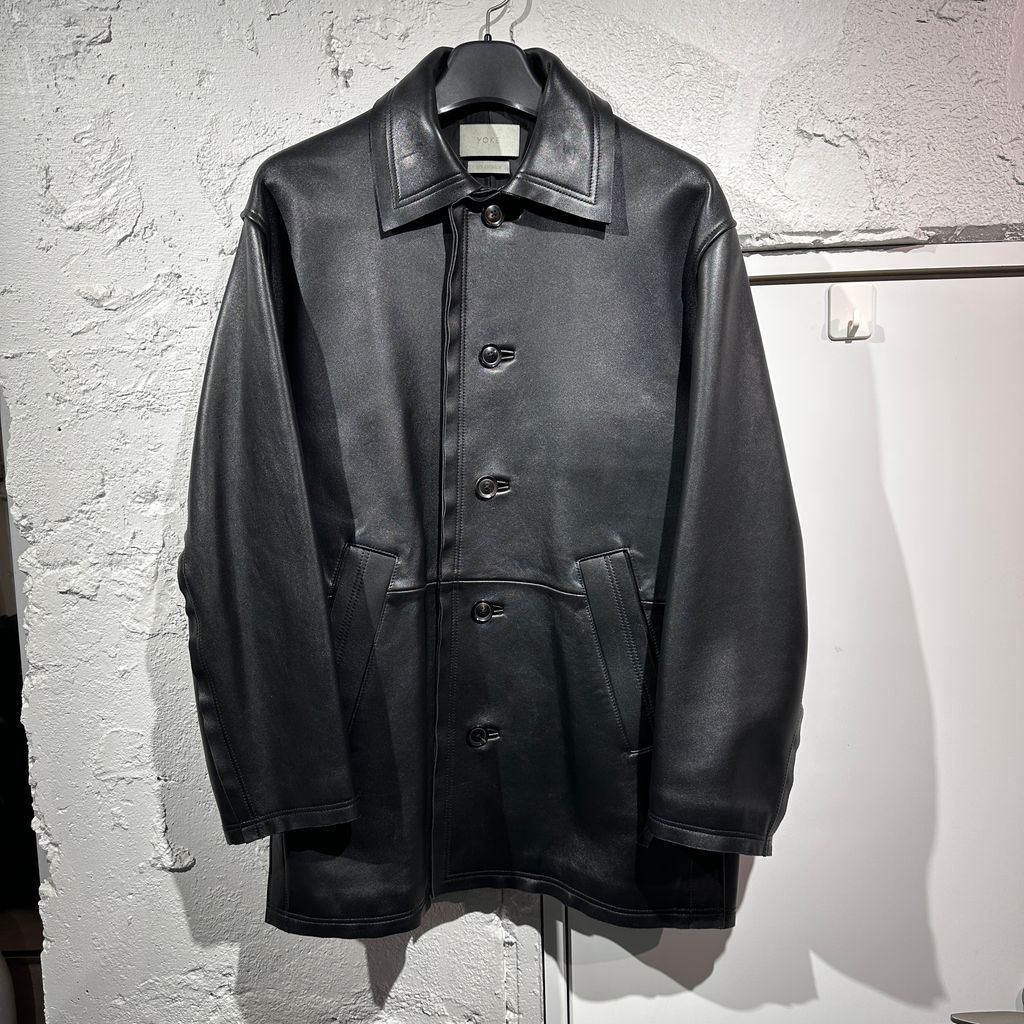 YOKE ヨーク 22AW Cut-Off Leather Car Coat レザーショートコート YK22AW0401C ブラック size:M【表参道A12】