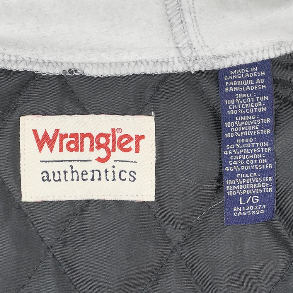 ラングラー Wrangler 未使用 デッドストック 00s 2000年代 キルティングライナー フーディーネルシャツ パーカー USA ヴィンテージ アメリカ 古着 メンズ シャツ ブラック × ホワイト チェック柄 L
