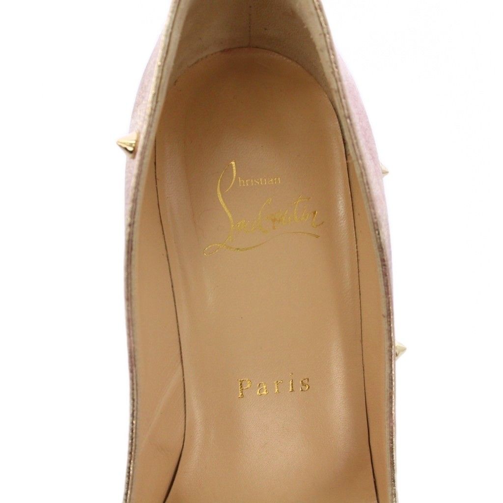  クリスチャンルブタン Christian louboutin パンプス ハイヒール スタッズ レザー 36 ゴールド KH ハイヒール パンプス パンプス