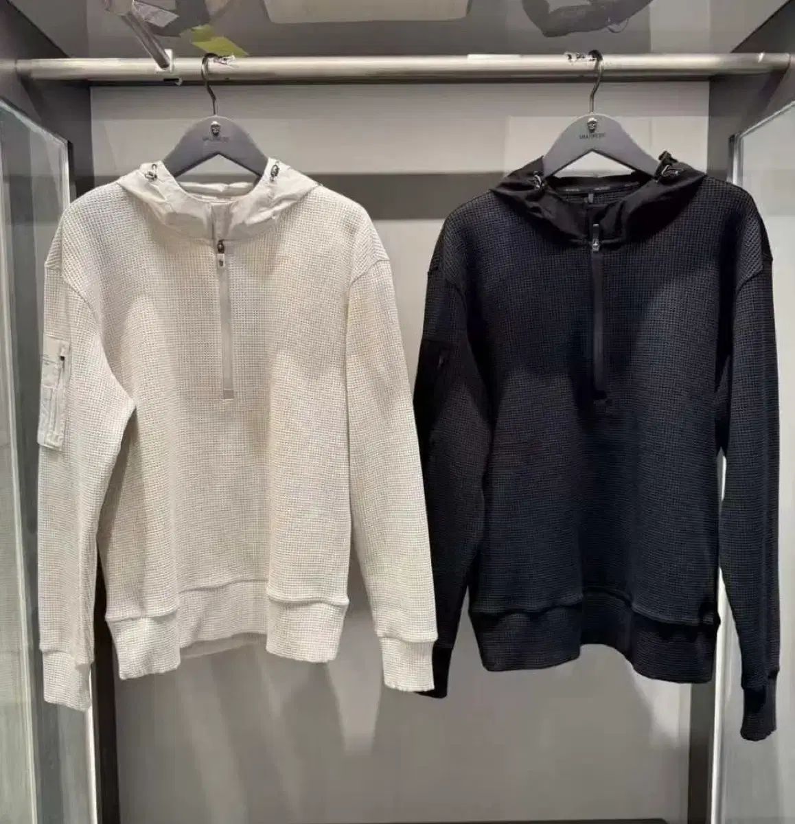 韓国 すぐ配送 アメージングクリー ワッフル フーディー 長袖 防風 Tシャツ ブラック ゴルフバッグ その他 