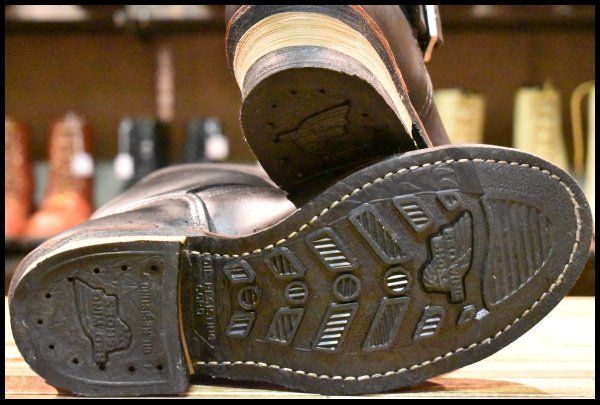  7 5 D 08年 レッドウィング 2268 エンジニア 黒 ブラッククローム スチールトゥ プルオン ブーツ redwing FK 345 エンジニアブーツ ブーツ 革靴