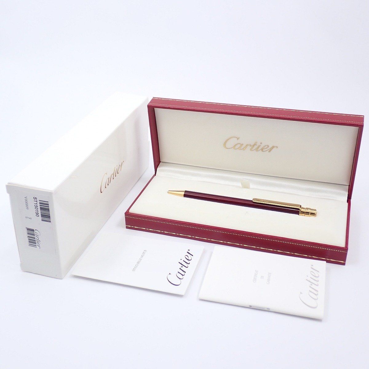  Cartier カルティエ サントス ボールペン ボルドー ゴールド ボールペン本体 ボールペン