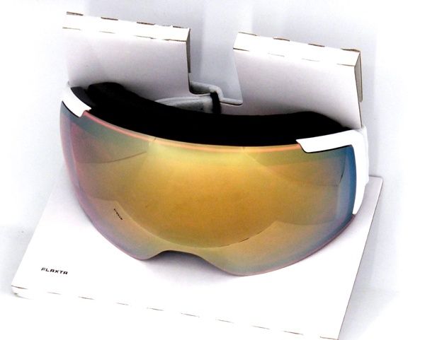 Flaxta フラクスタ スキーゴーグル Episode White ホワイト ゴールドミラーレンズ 80130 2010 球面ダブルレンズ