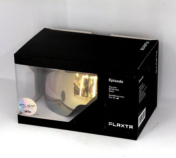 Flaxta フラクスタ スキーゴーグル Episode Black ブラック ゴールドミラーレンズ 80130 1010 球面ダブルレンズ
