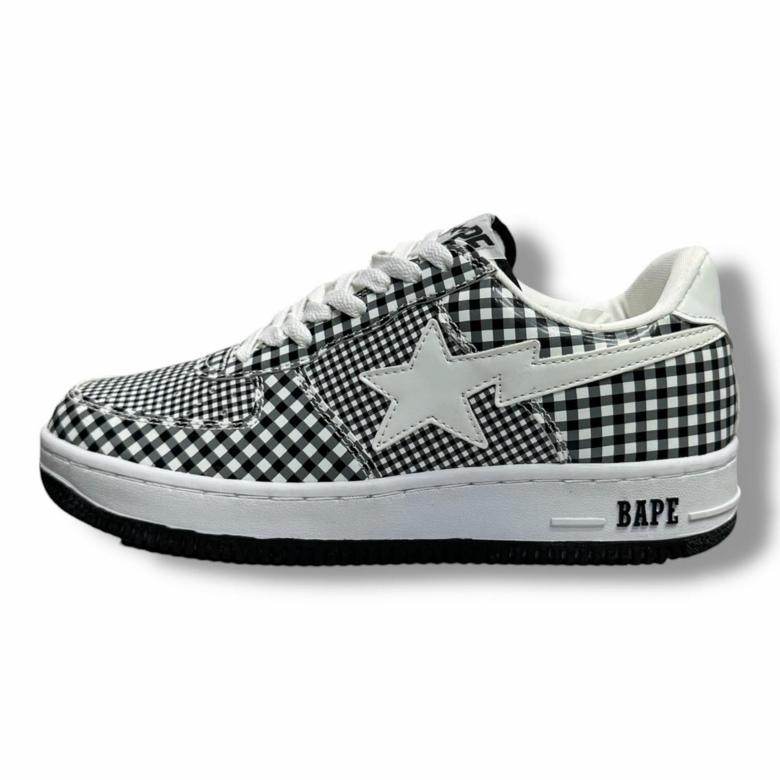 A BATHING APE BAPE STA ギンガムチェック ベイプスター スニーカー ア