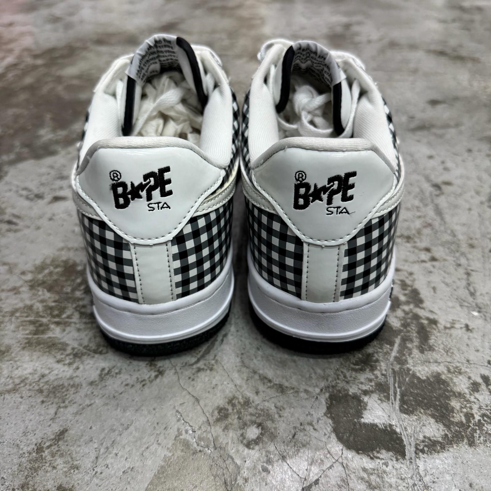 A BATHING APE BAPE STA ギンガムチェック ベイプスター スニーカー ア