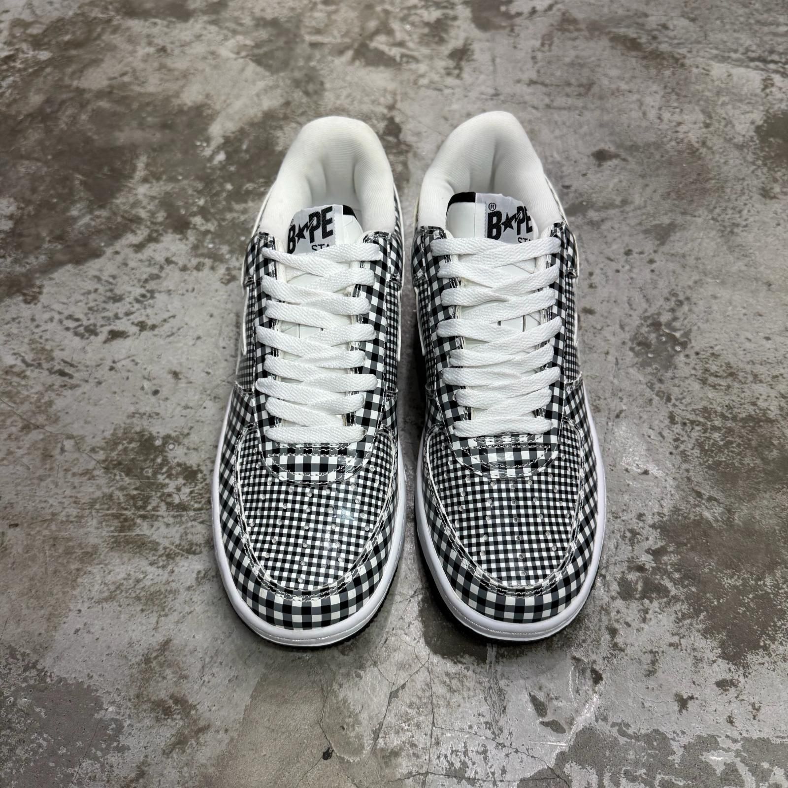 A BATHING APE BAPE STA ギンガムチェック ベイプスター スニーカー ア