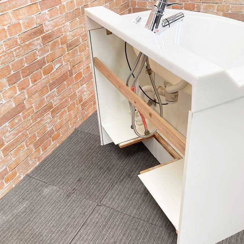 人工大理石製 シャワー付シングルレバー混合水栓蛇口